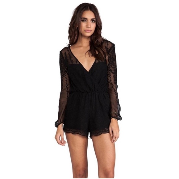 Revolve Dolce Vita Black Lace Romper - Picture 2 of 10